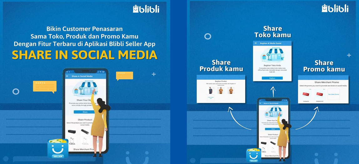 blibli seller app share sosial media